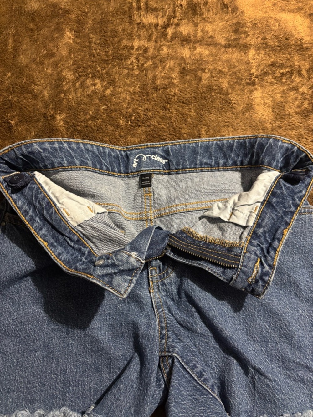 art class Blue Denim Frayed Hem Kids Shorts - Picture 4 of 4